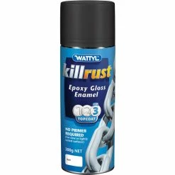 Wattyl Killrust Epoxy Gloss Enamel Aerosol Paint, Black - 300g