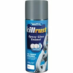 Wattyl Killrust Epoxy Gloss Enamel Aerosol Paint, Pewter - 300g