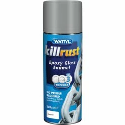 Wattyl Killrust Epoxy Gloss Enamal Aerosol Paint, Aluminium - 300g