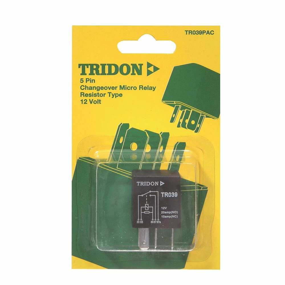 Tridon Relay - Micro, 12V 20/10 AMP 5 Pin - TR039PAC 1 Tridon Relay - Micro, 12V 20/10 AMP 5 Pin - TR039PAC