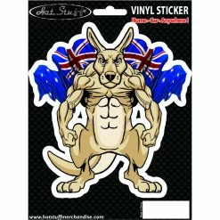 Hot Stuff Sticker Kangaroo Flags, Vinyl