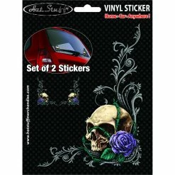 Hot Stuff Sticker Skull Rose Set, Vinyl