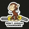 Hot Stuff Sticker Monkey Chainsaw, Vinyl