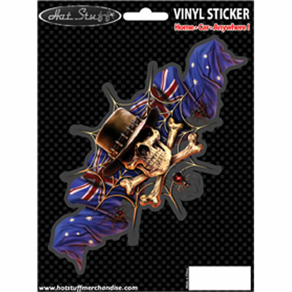 Hot Stuff Sticker Aussie Hat Skull, Vinyl 1 Hot Stuff Sticker Aussie Hat Skull, Vinyl
