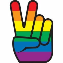 Hot Stuff Sticker Peace Finger, Vinyl