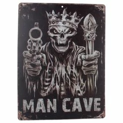 Hot Stuff Sticker - Skulls Guns Man Cave, Vinyl
