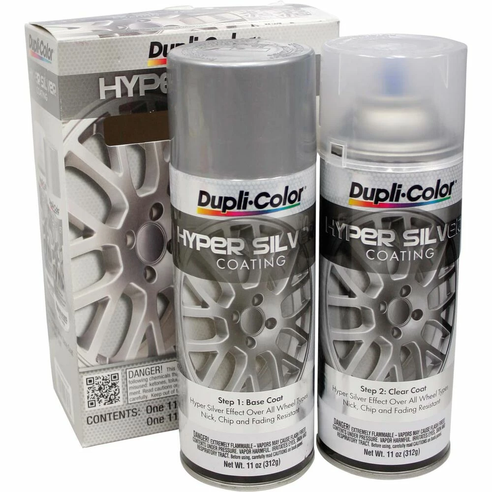 Dupli-Color Aerosol Paint - Wheel Coating, Hyper Silver, Kit 1 Dupli-Color Aerosol Paint - Wheel Coating, Hyper Silver, Kit