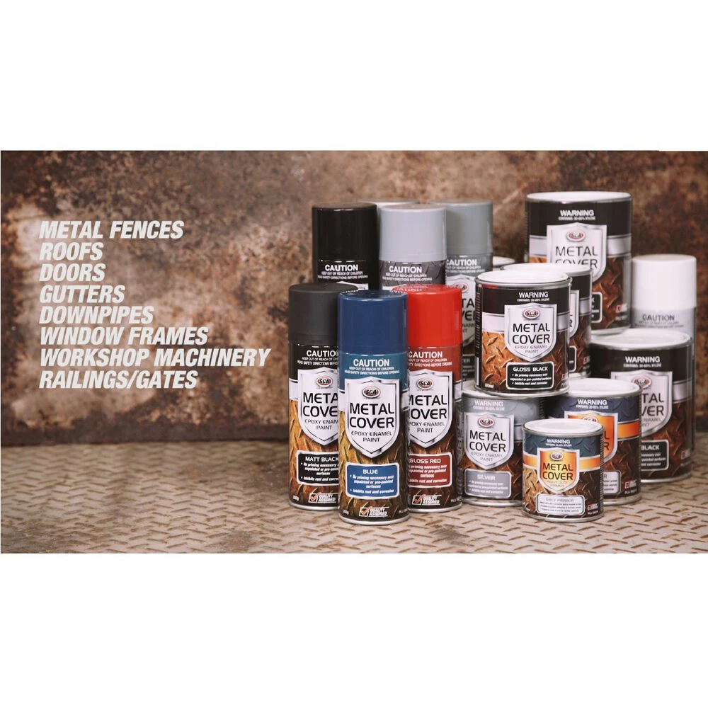 SCA Metal Cover Enamel Rust Paint, Gloss White - 300g 3 SCA Metal Cover Enamel Rust Paint, Gloss White - 300g - Image 3