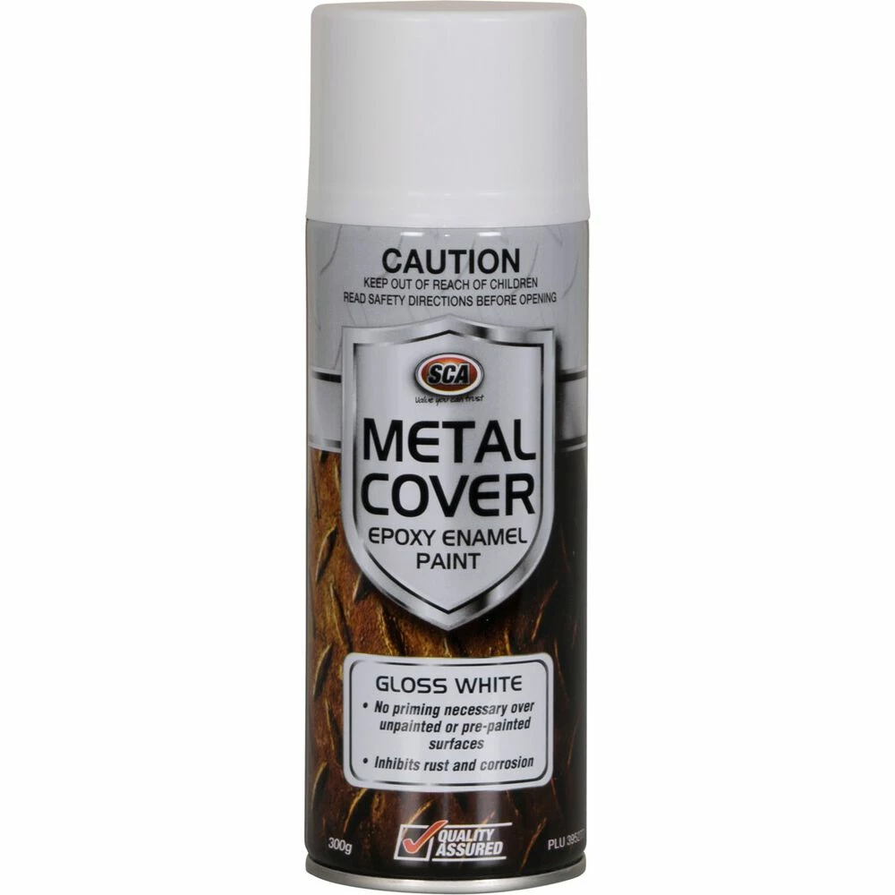 SCA Metal Cover Enamel Rust Paint, Gloss White - 300g 1 SCA Metal Cover Enamel Rust Paint, Gloss White - 300g