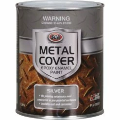 SCA Metal Cover Enamel Rust Paint, Silver - 1 Litre