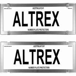 Altrex Number Plate Protector 6 Figure Chrome Dual Slimline No Lines 6VCC