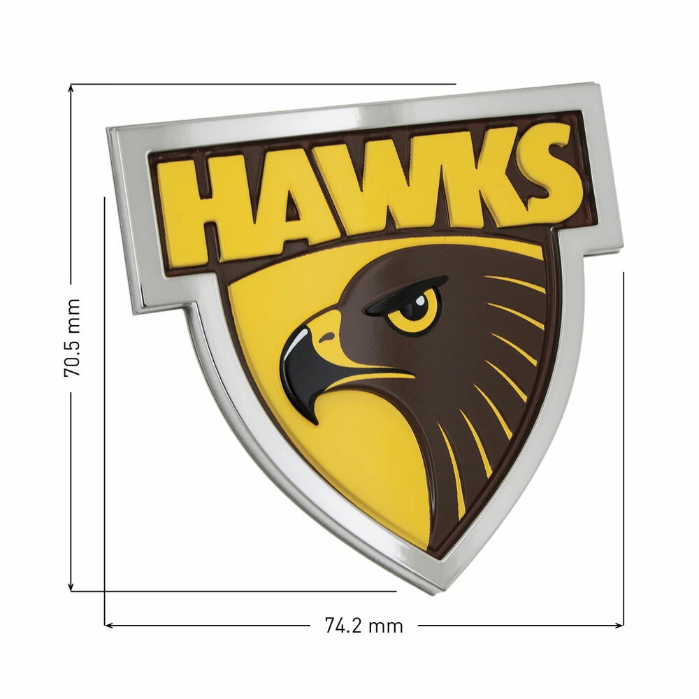 Hawthorn Hawks AFL Supporter 3D Chrome Logo 2 Hawthorn Hawks AFL Supporter 3D Chrome Logo - Image 2