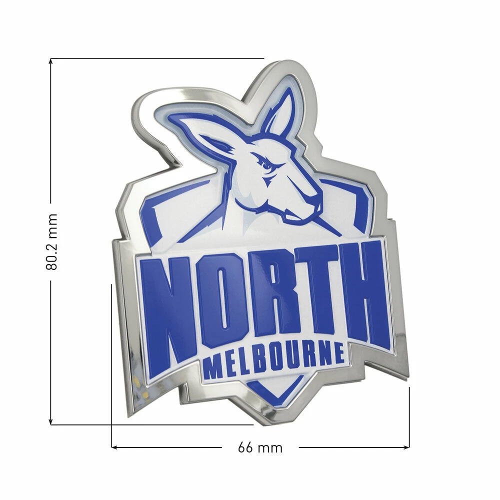 North Melbourne Kangaroos AFL Supporter 3D Chrome Logo 2 North Melbourne Kangaroos AFL Supporter 3D Chrome Logo - Image 2