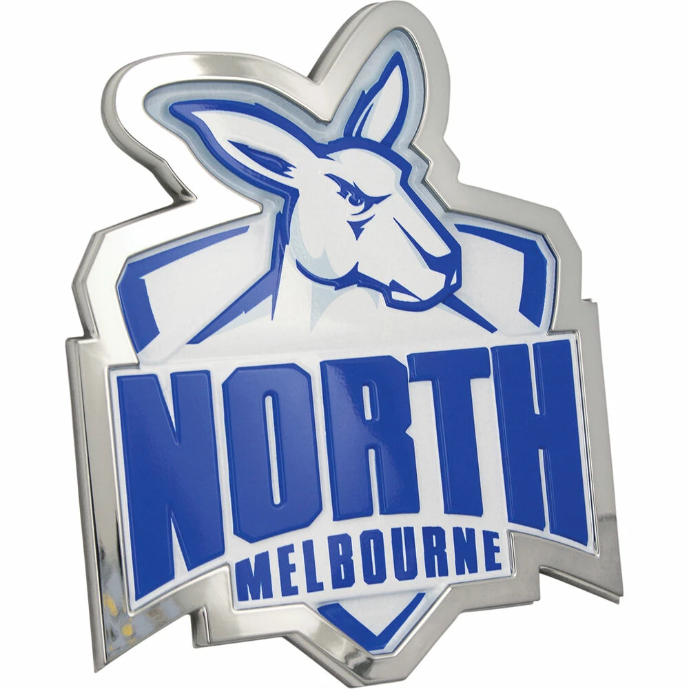 North Melbourne Kangaroos AFL Supporter 3D Chrome Logo 1 North Melbourne Kangaroos AFL Supporter 3D Chrome Logo