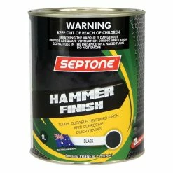Septone® Hammer Finish Paint, Black - 1 Litre