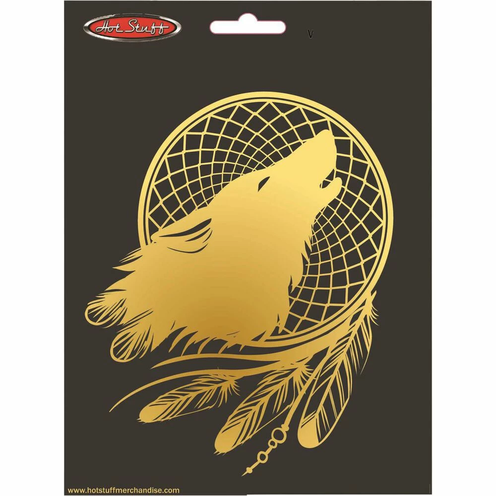 Hot Stuff Sticker Golden Wolf Dream Catcher, Metallic 1 Hot Stuff Sticker Golden Wolf Dream Catcher, Metallic