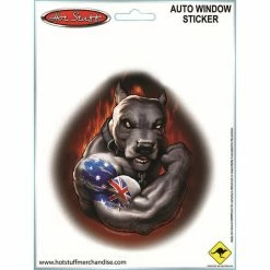 Hot Stuff Sticker Aussie Muscle Bulldog, Vinyl
