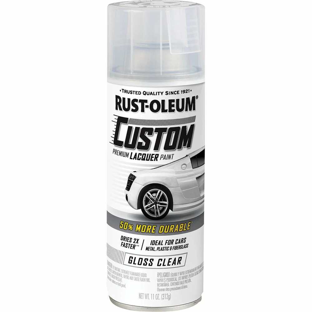 Rust-Oleum Custom Premium Lacquer Paint, Gloss Clear - 312g 1 Rust-Oleum Custom Premium Lacquer Paint, Gloss Clear - 312g