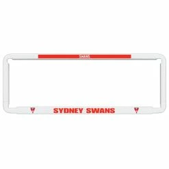 AFL Number Plate Protector - Swans, 6 Figure Clear Standard